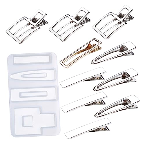 DIYEAH 3 Sätze Silikonform haarklammer set haarspangen set Haarspangen Gießform hair jewellery Greifer Bausatz für Armbänder aus Tonperlen DIY-Herstellungsform Haarspangenform Metall Weiß von DIYEAH