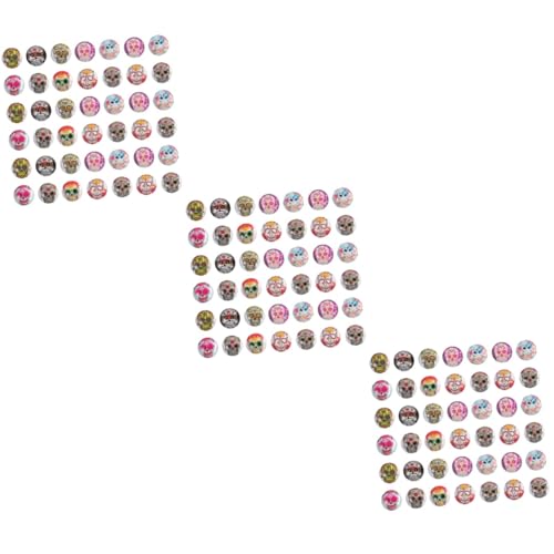 DIYEAH 3 Sätze Skull Patches Gemstone Cabochons Für Diy Schmuck Verschiedene Muster Für Armbänder Und Bastelprojekte 100 Stück * 3 von DIYEAH
