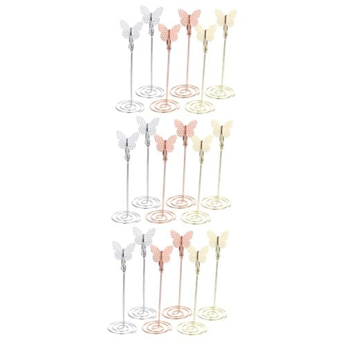 DIYEAH 3 Sätze Teiliges Kartenhalter Schmetterlingsform Für Hochzeiten Memo Clips Für Tischkarten Fotos Und Notizen Gold Roségold Und Für Veranstaltungen Und Home Decor 6 Stück * 3 von DIYEAH