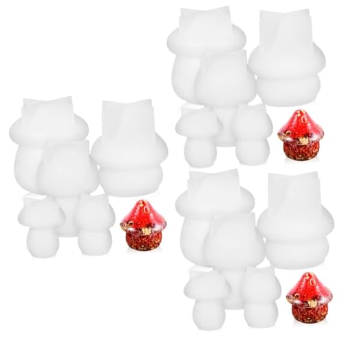 DIYEAH 3 Sätze Teiliges Silikonformen Für Pilzglas Diy Epoxidharz Gießformen Kleine Dekorative Behälter Für Handwerk Und Langlebige Und Benutzerfreundliche Silikonmuster 5 Stück * 3 von DIYEAH
