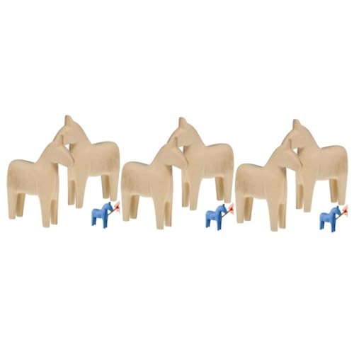 DIYEAH 3 Sätze Unvollendete Holz Pferdefiguren Für Diy Robuste Handwerksmaterialien Für Bastelprojekte Tischdekoration Für Partys Und Zuhause 2 Stücke * 3 von DIYEAH