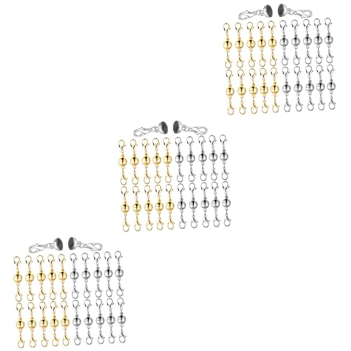 DIYEAH 3 Sätze Verbindungsschnalle Klaue Anhängerverschluss Für Halskette Groß Silber Doppelt Gold Clips Schlüssel Armbänder Schließungen Magnet Schwarz Halsketten Kupfer 20 Stück * 3 von DIYEAH