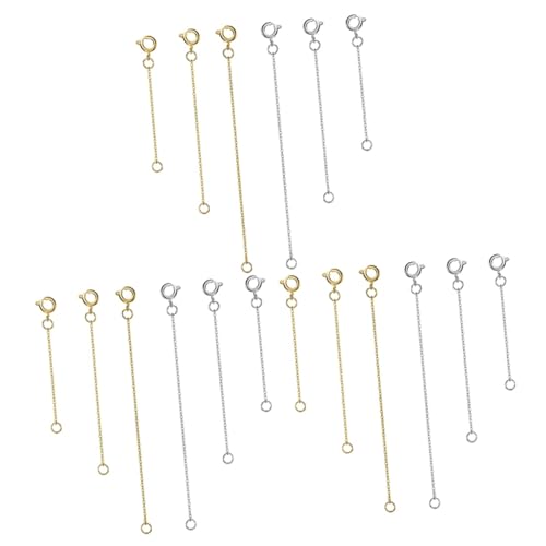DIYEAH 3 Sätze Verlängerungskette Ketten Für Die Schmuckherstellung Goldkette Frauen Verschlüsse Extender Größe Schließungen Lang Halskette Kettenverlängerung S925 Silber 6 Stücke * 3 von DIYEAH