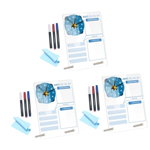 DIYEAH 3 Sätze Vertikaler Notizblocker Memo-schreibtafel Weiß Planke Whiteboard Memoboard Mit Stift Desktop -zubehör Schreibtischnotenplatine Löschbare Notiztafel Wand Schreibtafel Stoff von DIYEAH
