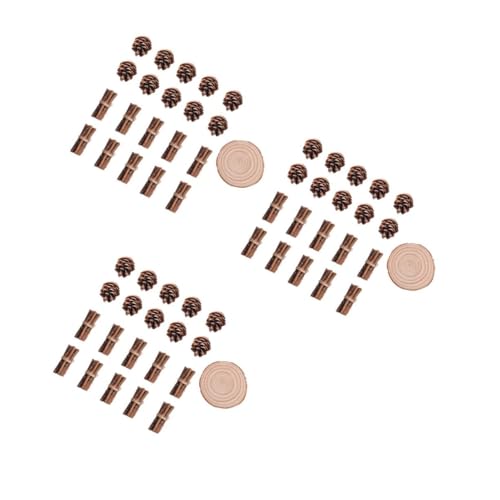 DIYEAH 3 Sätze Weihnachtsschmuck Weihnachtsbasteln Weihnachten Basteln Holzkit Rustikales Tannenzapfen-weihnachten Weihnachtsdekoration Weihnachten Diy Handwerk Hölzern Brown 21 Stück * 3 von DIYEAH