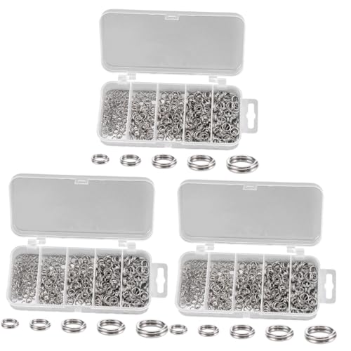 DIYEAH 3 Sätze Zubehör Für Angelgeräte Sprungringe Für Schmuckherstellung Schlüssel Teilt Ohrring Sprungringe Schmuck Biegeringe Halskette Diy Spaltring Rostfreier Stahl 500 Stück * 3 von DIYEAH
