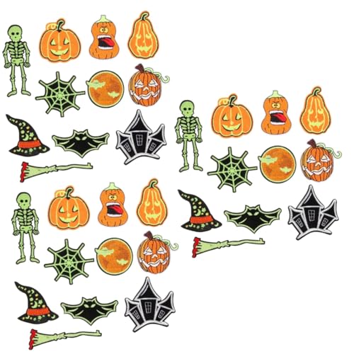 DIYEAH 3 Sets Halloween Aufnäher Zum Aufnähen Im Dunkeln Aufnäher Für Kleidung Geformte Halloween Applikationen Aufkleber Aufnäher Für Rucksäcke Kleidungsaufnäher Halloween Aufnäher von DIYEAH