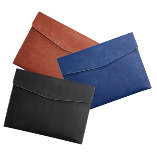 DIYEAH 3 Stück Aktenordner Dokumentenmappen Aktenordner Dokumentenhalter Organizer Aktenhüllen Beige Für Organizer Büro Gelb Mit Tasche Aufbewahrung Umschlagmappe Dokumente von DIYEAH
