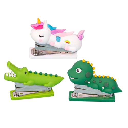DIYEAH 3 Stück Cartoon Heftgerät Teiliges für Schule und Büro Süße Dinosaurier Einhorn und Design Tragbar für Studenten und Heimarbeit von DIYEAH