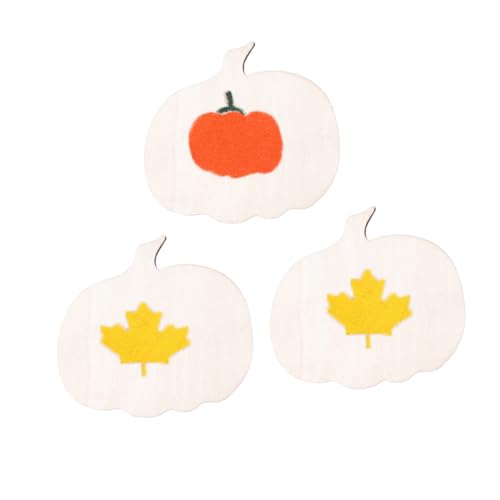 DIYEAH 3 Stück DIY Holzspäne Ornamente Basteldekor Herbstausschnitte Kürbisse Bemalen Heimhandwerk Rohlinge Tafelaufsatz Kleine Kunst Halloween Weihnachtsornamente Holzornamente Holz von DIYEAH