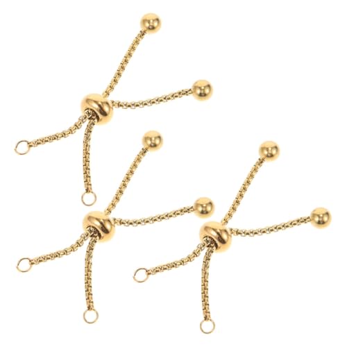 DIYEAH 3 Stück Edelstahl Schiebeketten Edelstahl Armbandschieber DIY Schmuckverbinder Armbandversteller Golden DIYEAH 3 Stück Edelstahl Schiebeketten Edelstahl Armbandschieber DIY Schmuckverbinder Armbandversteller Golden von DIYEAH