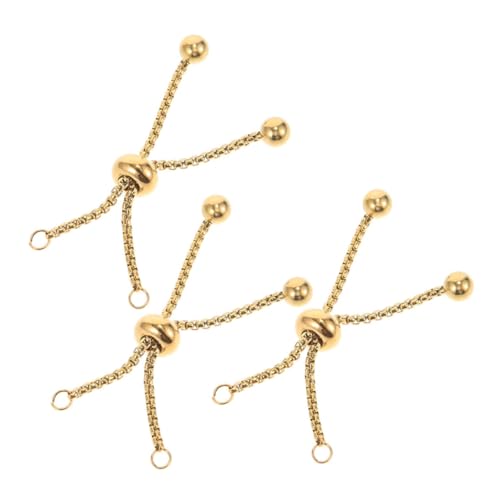 DIYEAH 3 Stück Erweiterbare Kette Herstellung Von Schmuckarmbändern Schmuckschutzketten Zubehör Für Bettelarmbänder Armband Kettenverlängerung Armbandschieber Rostfreier Stahl Golden von DIYEAH