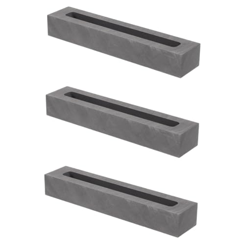DIYEAH 3 Stück Graphit Gussform für Gold und Silber Längliche Graphit Ingot Mulde zum Schmelzen und Gießen von Metallen für Labor und Wissenschaftserziehung Hohe Wärmeleitfähigkeit von DIYEAH