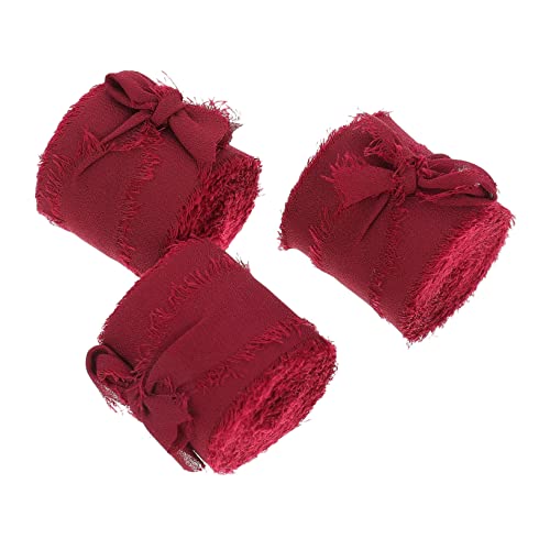 DIYEAH 3 Stück Handgemachte Chiffonbänder Diy Dekobänder für Hochzeiten Geschenkverpackung Bastelprojekte Yards pro Vielseitige Verwendung für Blumensträuße und Mehr von DIYEAH