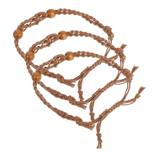 DIYEAH 3 Stück Handgewebtes Kristall Armband mit Natürlichem Holzperlen für Schmuckherstellung für Charms und Kreative Designs von DIYEAH