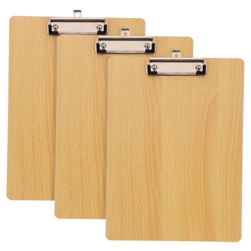 DIYEAH 3 Stück Holz Klemmbrett Schreibunterlagen für Zuhause Büro und Schule Stabil und Flexibel für Dokumente Notizen und Kreative Projekte von DIYEAH