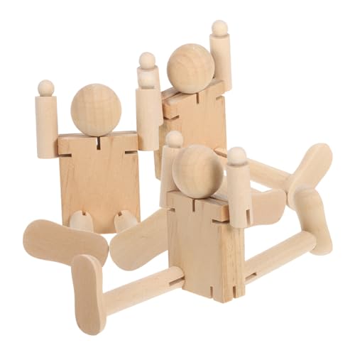 DIYEAH 3 Stück Holzroboter Handmodell Aus Holz Skizzieren Einer Schaufensterpuppenfigur Künstler, Der Schaufensterpuppe Zeichnet Holzfigur, Die Schwankt Handdekoration Holzhand Khaki von DIYEAH