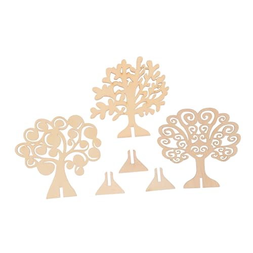 DIYEAH 3 Stück Holzspan-Ornamente Baum drinnen Familie Wohnzimmerdekor hängend bastelset Holzdekoration Graffiti-Holzspäne unfertige Holzscheiben DIY -Holzscheiben DIY -Malmaterialien MDF von DIYEAH