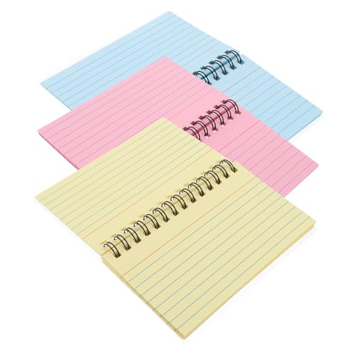 DIYEAH 3 Stück Kleines Spiralnotizbuch Spiral Lernkarten Karteikarten Mit Etui Spiralgebundene Karteikarten Notizkarten To Do Notizbuch Karteikarten Mit Registerkarten von DIYEAH