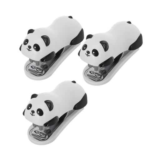 DIYEAH 3 Stück Mini Panda Stapler Set Teilig Tragbarer Desktop Hefter für Büro Zuhause und Schule Niedliches Design für Erwachsene Handlich und Funktional von DIYEAH