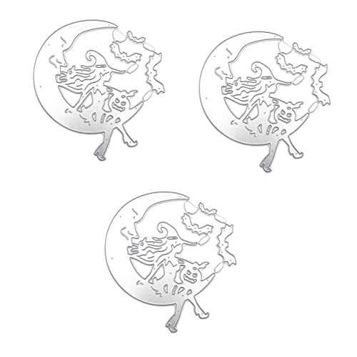 DIYEAH 3 Stück Mondhexenmesser Sterben Und Die Halloween-sammelalbum Stanzt Schnitte Für Schneiden Schneidwerkzeug Scrapbook-stanzformen Schablonen Kohlenstoffstahl Silver von DIYEAH