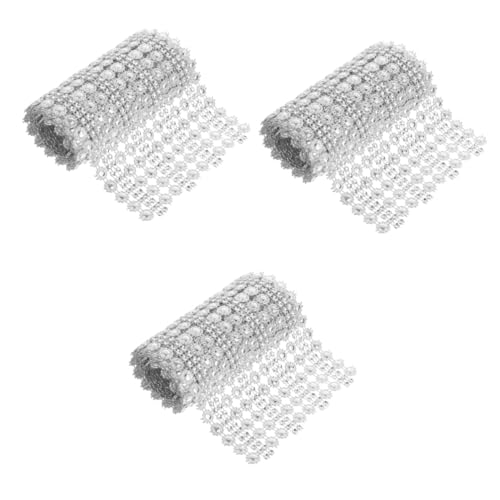 DIYEAH 3 Stück Multi Funktionales Strass Mesh Band Blütenform Diamantbesatz Dekoratives Bastelband für Kleidung Diy Kostüm Schmuck Zubehör Langlebig Praktisch von DIYEAH