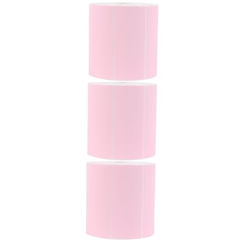 DIYEAH 3 Stück Runde Selbstklebende Papieretiketten Pack Rosa Aufkleber für Büro Shop Organisation Beschriftbar und Haftstark für Flaschen Ordner Preismarkierung von DIYEAH