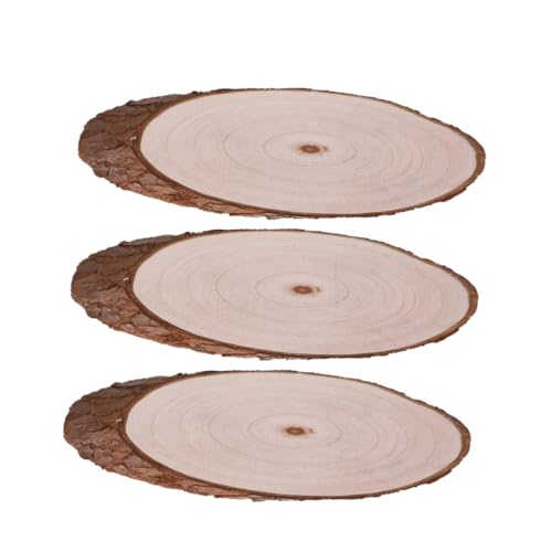 DIYEAH 3 Stück Runde Stücke Wand Handwerk Weihnachtsdekoration Protokoll Weihnachten Malbrett aus Holz hölzernes Zeichenbrett hängendes Holzbrett dekorative Massivholzplatte Bambus von DIYEAH