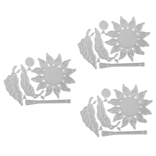 DIYEAH 3 Stück Schnittvorlagen Prägeschablonen Schablonen Sonnenblumen-stanzformen Scrapbooking Stirbt Sonnenblumenstörungen Sonnenblumen-vorlage Blumenvorlage Formen Sterben Metall von DIYEAH