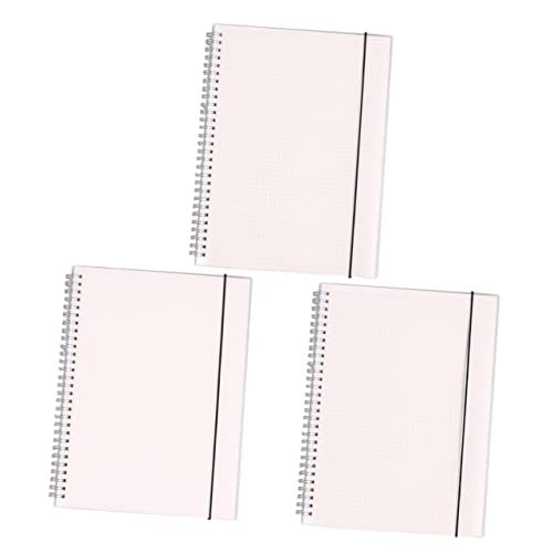 DIYEAH 3 Stück Spiralnotizbuch mit Transparentes Notizbuch für Tagebuch Notizen und DIY Projekte Blanko Punkt und Gitter Schulmaterial für Studenten von DIYEAH