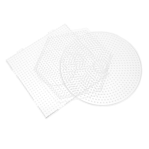 DIYEAH 3 Stück Steckplatten für Bügelperlen Klare Plastikvorlagen Formen für DIY mit Kindern für Bastelprojekte und Bildungswerkzeuge von DIYEAH