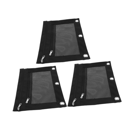 DIYEAH 3 Stück Teiliges Binder Federmäppchen aus Oxford mit Reißverschluss Große Dokumenten Stifttasche Transparente Organizer Tasche für Büro Schule und Reisen Schwarz DIYEAH 3 Stück Teiliges Binder Federmäppchen aus Oxford mit Reißverschluss Große Dokumenten Stifttasche Transparente Organizer Tasche für Büro Schule und Reisen Schwarz von DIYEAH
