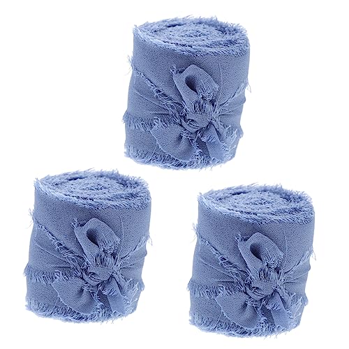 DIYEAH 3 Stück Teiliges Chiffonband mit Fransen Dekorative Hochzeitsbänder für Einladungen Sträuße und Geschenkverpackungen Yards für Diy Projekte und Kreative Dekorationen von DIYEAH