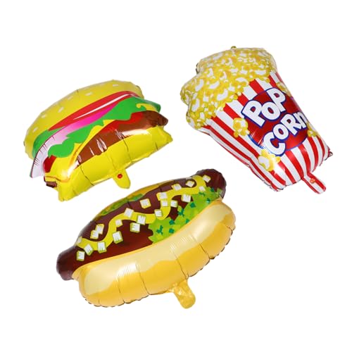 DIYEAH 3 Stück Teiliges Food Folienballon Set mit Popcorn Hamburger und Hot Dog Schnelle Aufblasbarkeit Kinderfreundliche Fast Food Deko für Geburtstags und Filmabend Party DIYEAH 3 Stück Teiliges Food Folienballon Set mit Popcorn Hamburger und Hot Dog Schnelle Aufblasbarkeit Kinderfreundliche Fast Food Deko für Geburtstags und Filmabend Party von DIYEAH