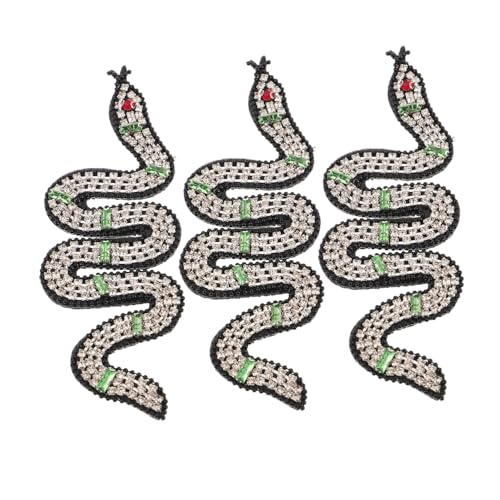 DIYEAH 3 Stück Teiliges Handgeperlte Schlangen-patches mit Funkelnden Strasssteinen Bestickte Applikationen zum Aufnähen Strapazierfähige Diy-dekoration für Kleidung Taschen Schuhe und DIYEAH 3 Stück Teiliges Handgeperlte Schlangen-patches mit Funkelnden Strasssteinen Bestickte Applikationen zum Aufnähen Strapazierfähige Diy-dekoration für Kleidung Taschen Schuhe und von DIYEAH