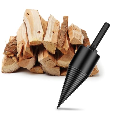 DIYEAH 3 Stück Teiliges Kegelbohrer Holzspalter Bohrmaschine Brennholzspalter aus Robust Verschleißfest für Schnelles Spalten Großer Holzscheite Energiesparend und Vielseitig Einsetzbar von DIYEAH