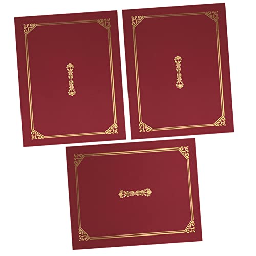 DIYEAH 3 Stück Zertifikatshülle dokumentenmappe aktenmappe aktenordner Zertifikatsschuber zertifikat a4 inhaber Abschlusszertifikate dekorativer Urkundenumschlag Papier-Award-Cover von DIYEAH