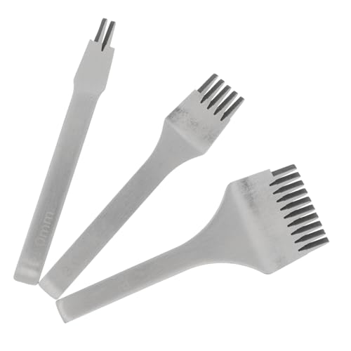 DIYEAH 3 Teiliges Lederwerkzeug Set Basteln Stanzen Locher Locher Werkzeuge Handlocher Lederlocher Werkzeug Lederstanzwerkzeug Lederwerkzeuge Leder Für Handwerk Metall von DIYEAH