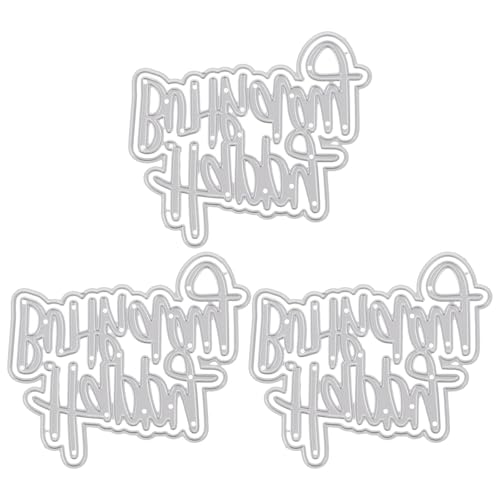 DIYEAH 3-teilige Stanzformen für die Kartenherstellung, Prägevorlagen aus Karbonstahl, DIY-Scrapbooking, Geburtstagswortschablonen für Kunst und Handwerk DIYEAH 3-teilige Stanzformen für die Kartenherstellung, Prägevorlagen aus Karbonstahl, DIY-Scrapbooking, Geburtstagswortschablonen für Kunst und Handwerk von DIYEAH