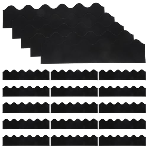 DIYEAH 30 Blatt Schwarze Randaufkleber für Pinnwände Selbstklebende Blackboard Border Trims zur Dekoration von Klassenzimmern und von DIYEAH