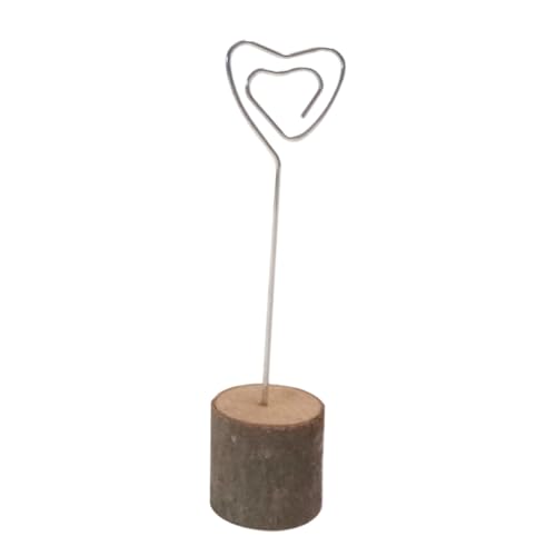 DIYEAH 30 Stck. Teiliges Herzförmige Tischkartenhalter aus Massivem Holz mit Rundem Sockel Retro Stil Stabile für Hochzeit Party und Sitzkartenhalter Kreative Dekoration von DIYEAH