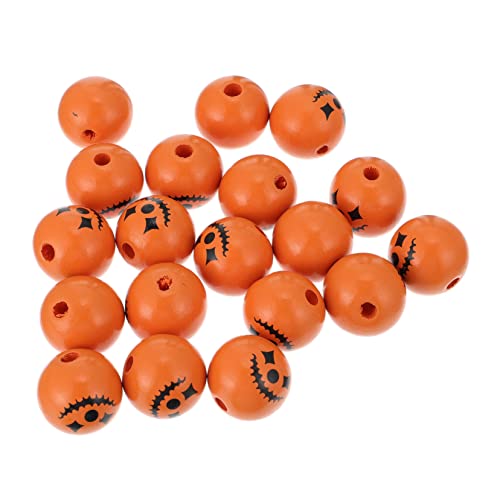 DIYEAH 30 Stück Halloween Holzperlen Runde Farbige Diy Perlen Hochwertigem Holz Glatte Oberfläche für Bastelarbeiten und Schmuckherstellung für Tischdekoration und Kreative Projekte von DIYEAH
