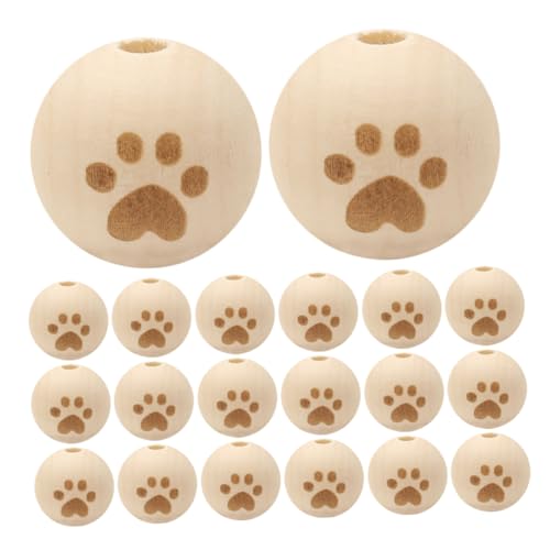 DIYEAH 30 Stück Holzperlen Zubehör Schmuck Runde Holzperlen Vintage Lose Perlen Großes Loch Holzperlen Zum Basteln Großes Loch Holzperlen Kleine Holzperlen Große Holzperlen von DIYEAH