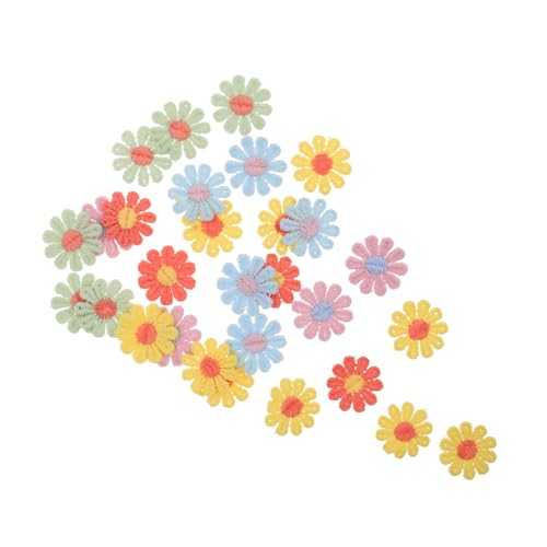 DIYEAH 30 Stück Kleine Daisy Stickerei Aufnäher für Diy Haaraccessoires und Kleidung Stoffblumen Applikationen für Jeansjacken und Bastelprojekte von DIYEAH