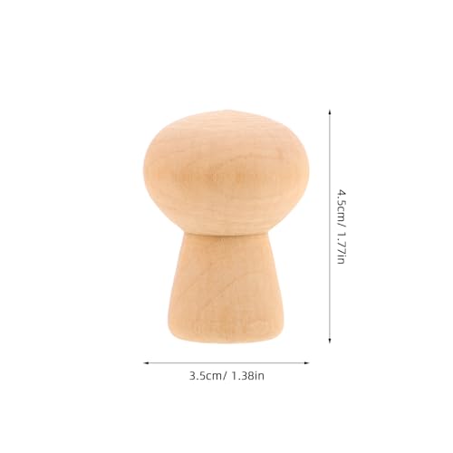 DIYEAH 30 Stück Pilz-Figuren aus Holz zum Bemalen – Blanko Steckpuppen zum Basteln – 4,5 cm x 3,5 cm Holzspielzeug von DIYEAH