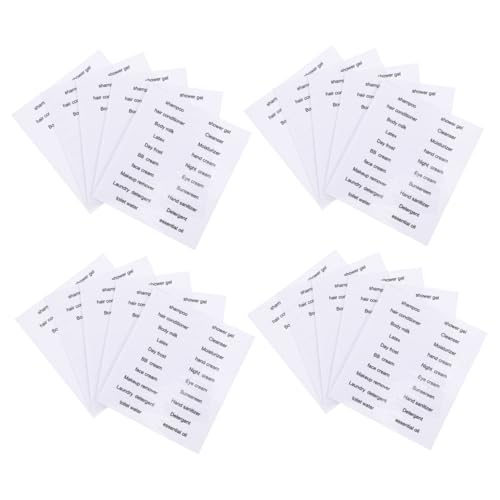DIYEAH 30 Stück Reise Flasche Etiketten Wasserdichte Abnehmbare Aufkleber für Badezimmerorganisation von Toilettenartikeln Shampoo und Lotion Glasflaschen und Reiseaccessoires von DIYEAH