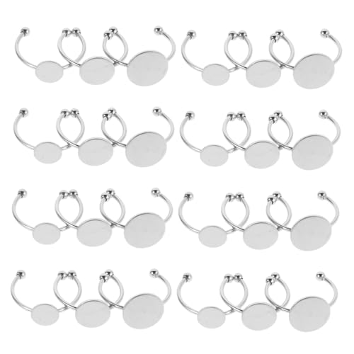 DIYEAH 30 Stück Ringe Basis Leere Ringtrays für Schmuckherstellung Verstellbare Finger Rohlinge Diy Cabochon Bezel Ringe für Kreative Projekte von DIYEAH