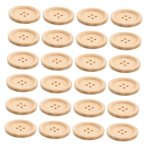 DIYEAH 30 Stück Runde Holzknöpfe Naturholz Knöpfe für Diy Bastelprojekte Handgemachte Dekorative Knöpfe mit Vintage Ästhetik und Komfortablen Kanten von DIYEAH