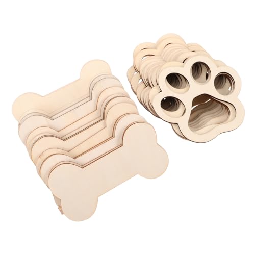 DIYEAH 30 Stück Teiliges Holz-dog-bone Pfoten-motiven Naturbelassenes DIY Haustier-dekor Leichte Anhänger für Party Eventgestaltung Nachhaltige Holzverarbeitung Vielseitig Bemalbar und von DIYEAH