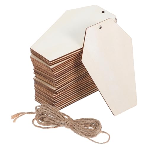DIYEAH 30 Stück Teiliges Holzscheiben zum Bemalen Halloween Grabstein Formen Glatte Blanko Holzstücke für DIY Basteln Leichte Holzformen mit Einzigartigem Design für Kreative Dekorationen von DIYEAH